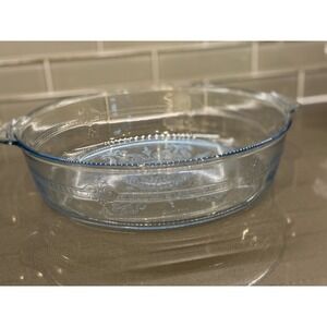 1950s Vintag 10” Fire-king Philbe Sapphire Blue Ovenware Roaster